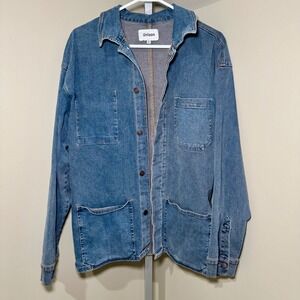 Unison The Max Denim‎ Chore Jacket Mens Size Medium Button Up Workwear Oversized
